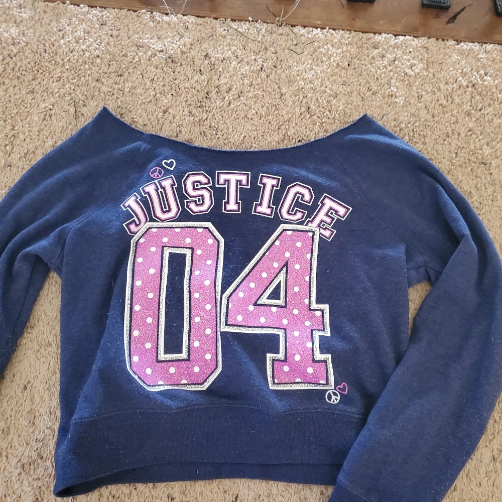 Justice navy blue crop top sweater